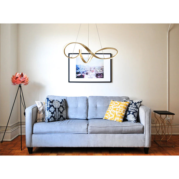 Beaford Medium 39W LED Pendant in Sand Gold