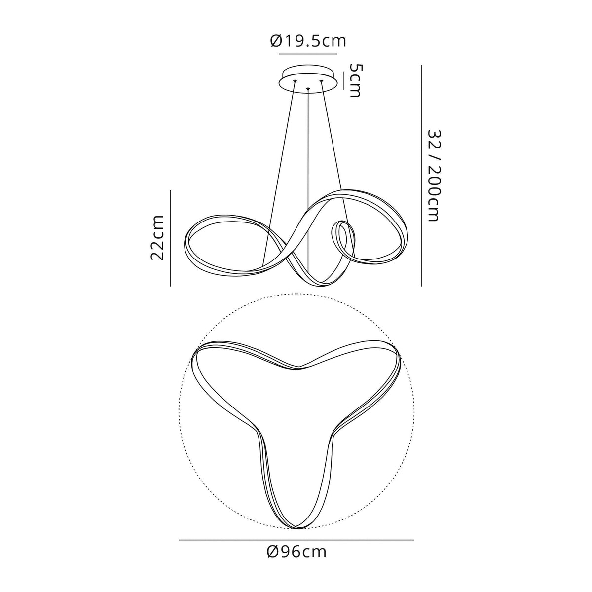 Beaford Large 42W LED Pendant in Sand Gold