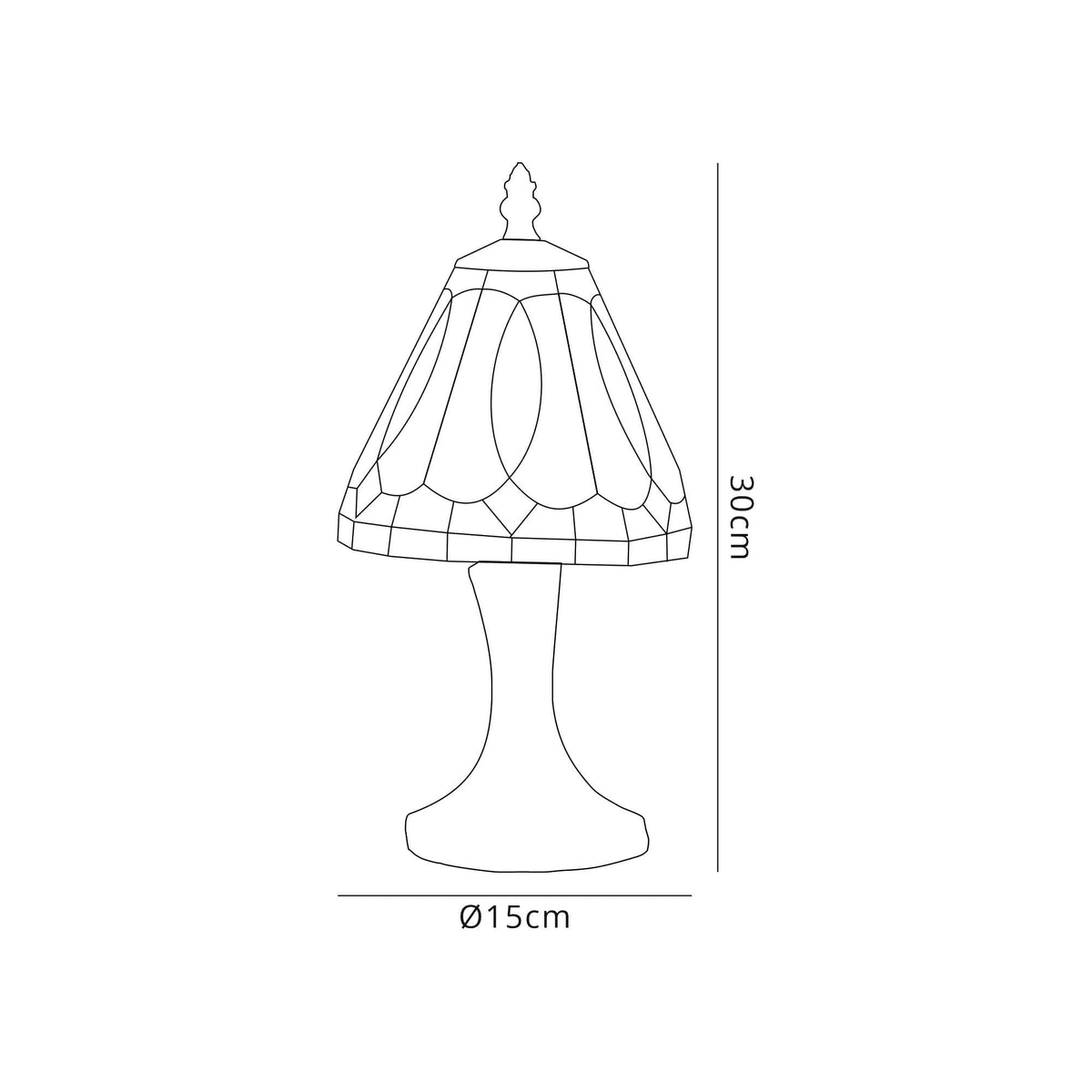 Uplyme Tiffany E14 Table Lamp with Tiffany Shade