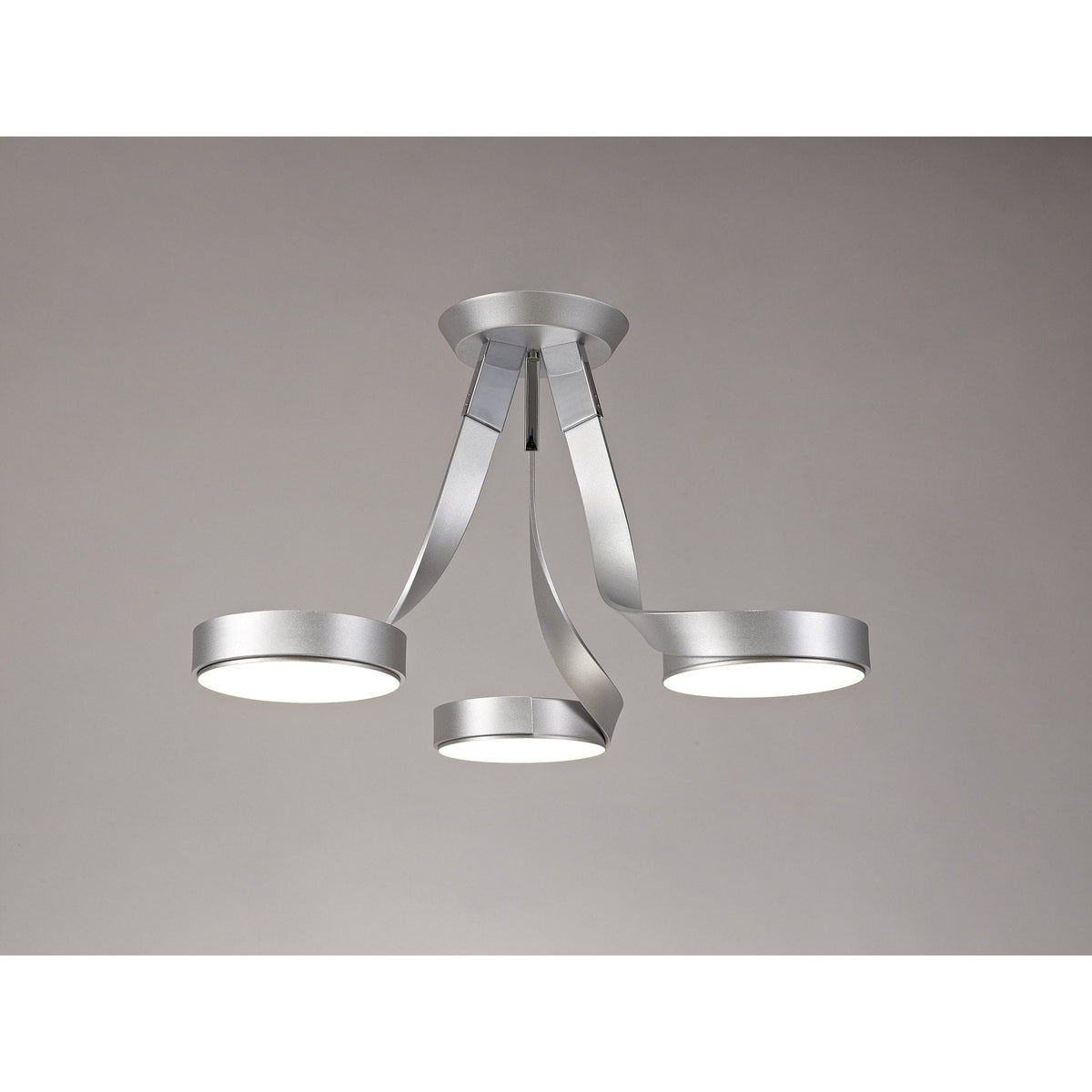 Virginstow 12W LED 3 Light Semi Flush Ceiling Light in Silver and Polished Chrome