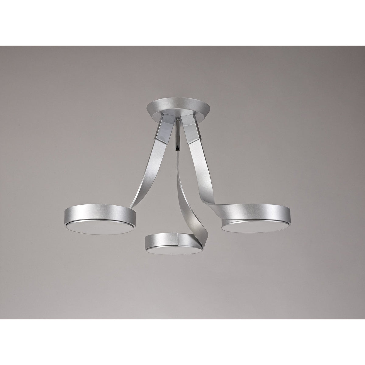Virginstow 12W LED 3 Light Semi Flush Ceiling Light in Silver and Polished Chrome