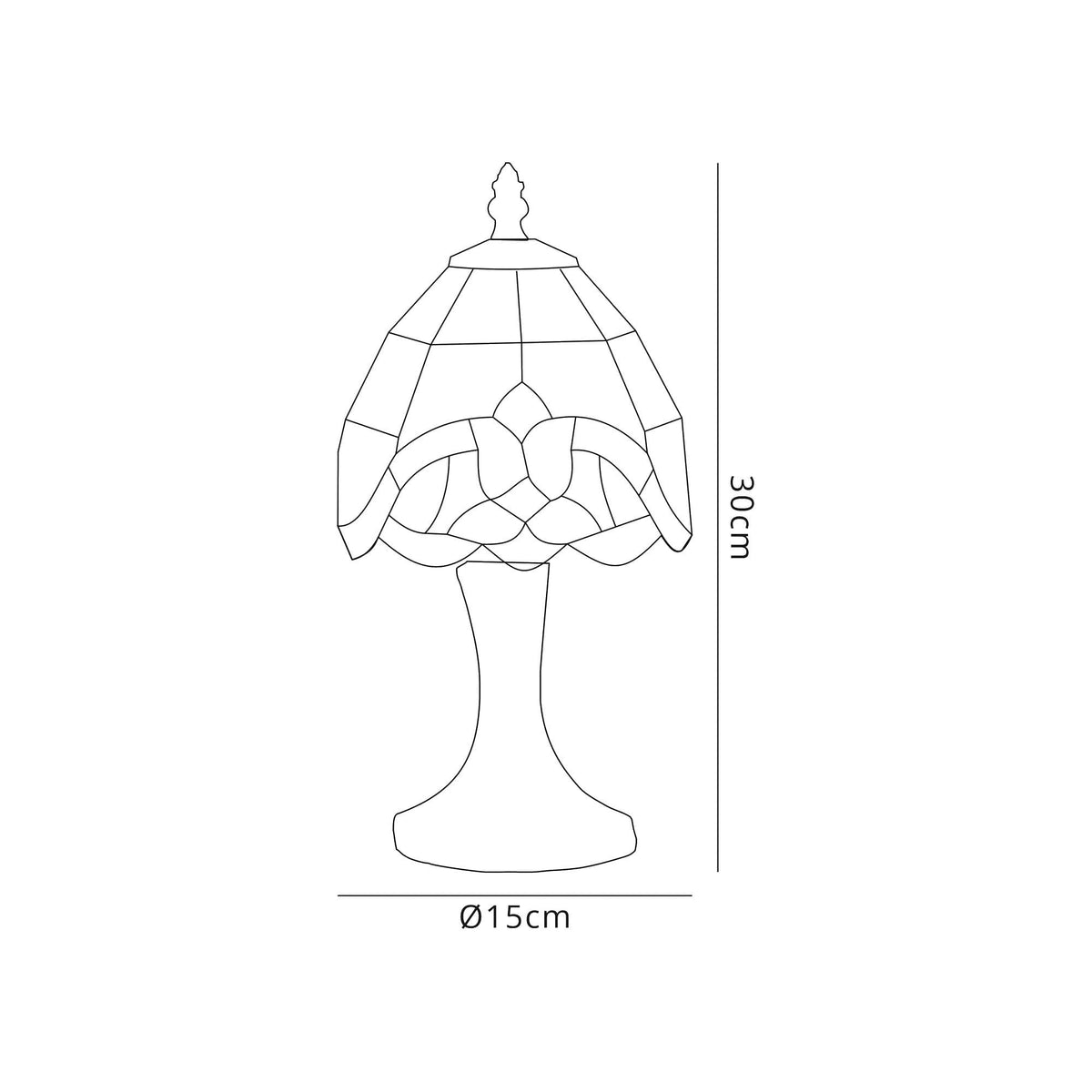 Yarcombe Tiffany E14 Table Lamp with Tiffany Shade
