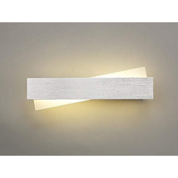 Alston 8W LED Wall Light in Brushed Aluminium & Frosted White