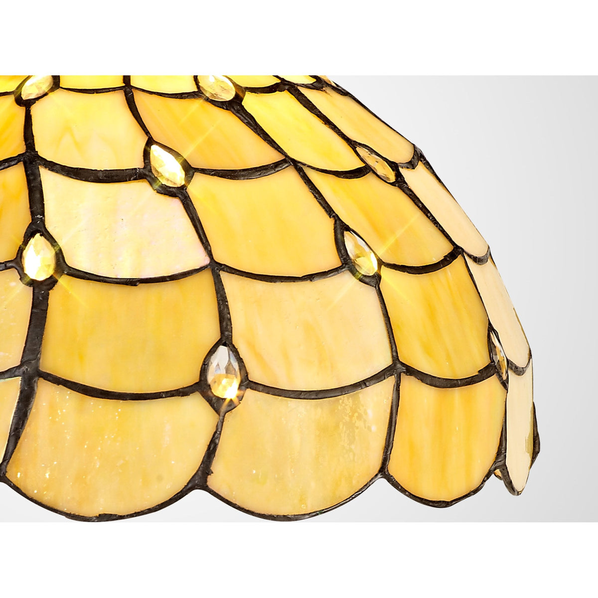 Beaworthy Tiffany Beige and Clear Crystal 30cm Non-electric Shade