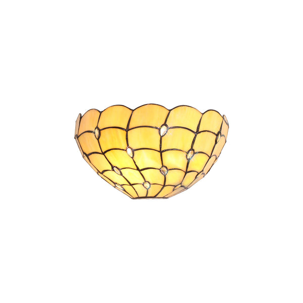 Beaworthy Tiffany Beige and Clear Crystal 30cm Wall Lamp