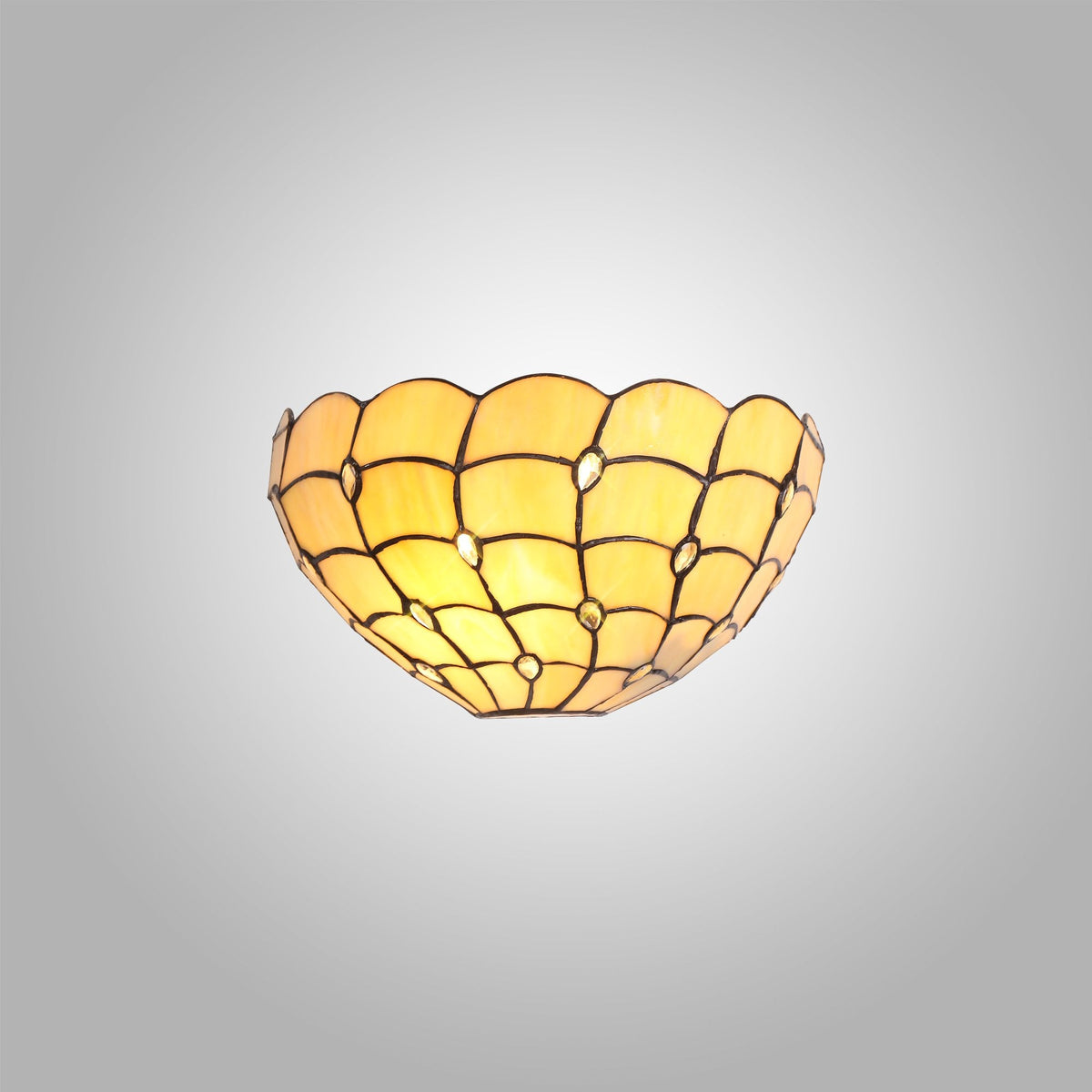 Beaworthy Tiffany Beige and Clear Crystal 30cm Wall Lamp