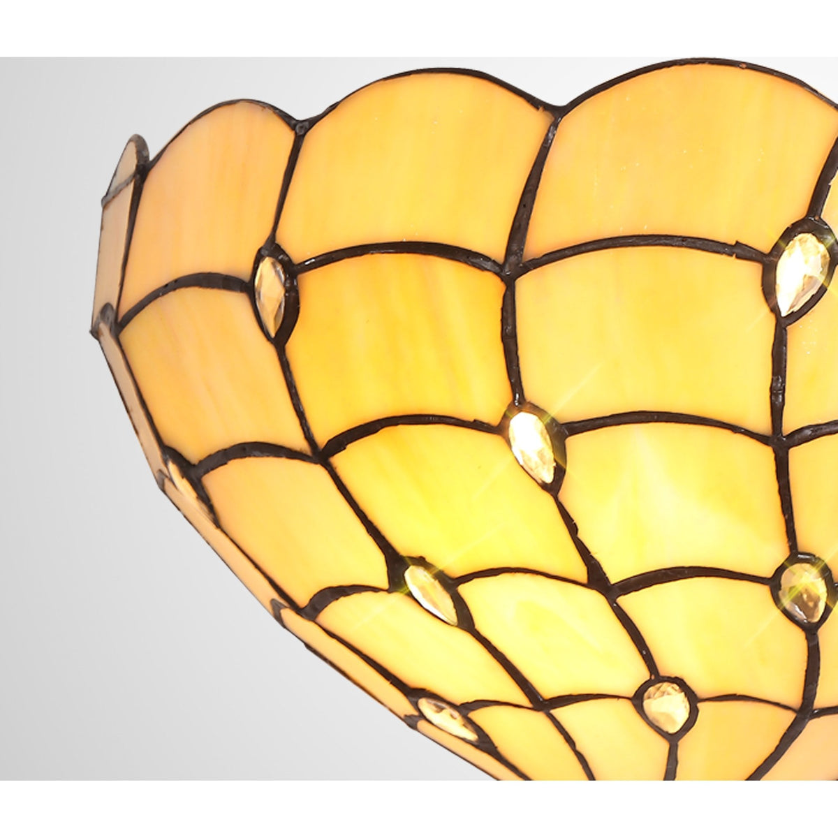 Beaworthy Tiffany Beige and Clear Crystal 30cm Wall Lamp