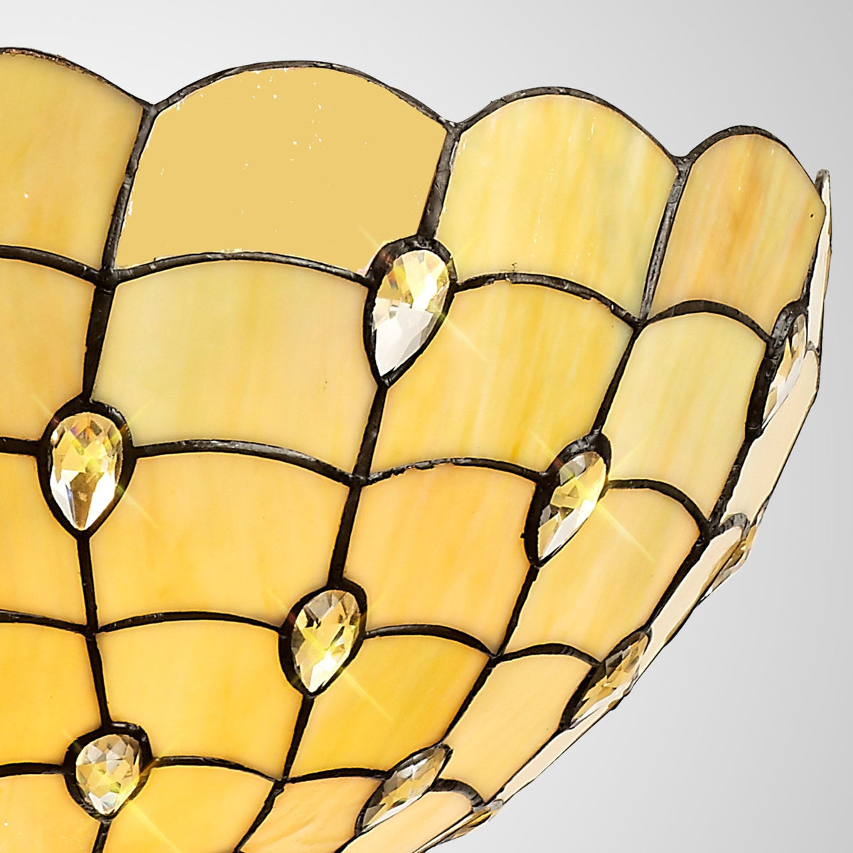 Beaworthy Tiffany Beige and Clear Crystal 50cm Non-electric Shade