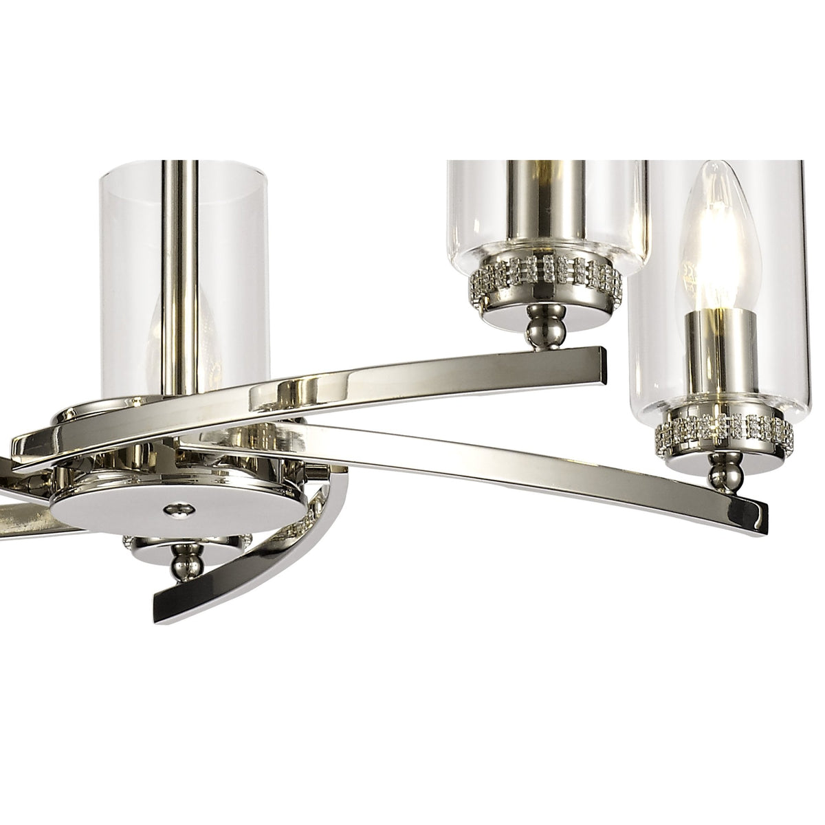 Dunstone 5 Arm Pendant or Semi Flush in Polished Nickel