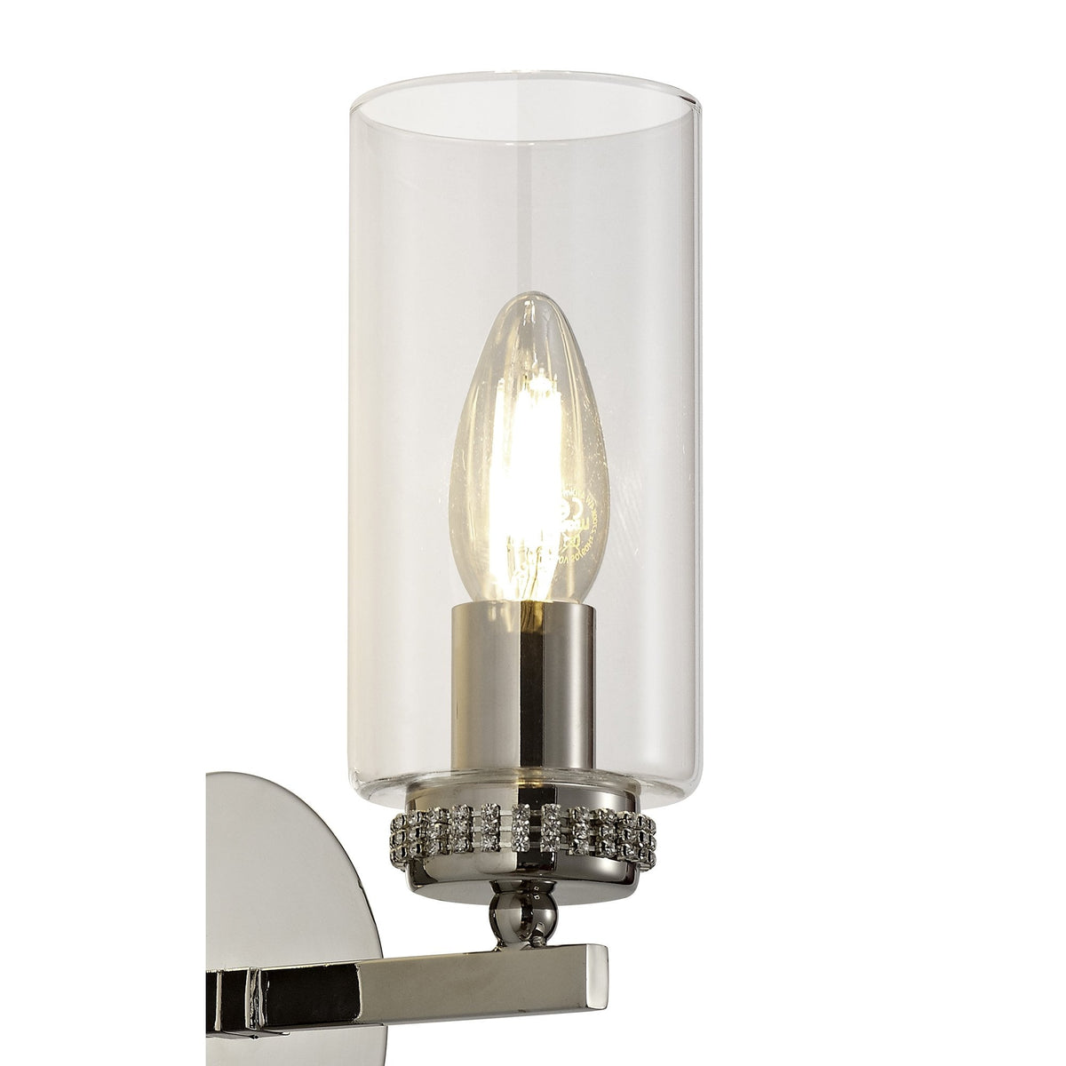 Dunstone Switched Single Arm Wall Light in Polished Nickel