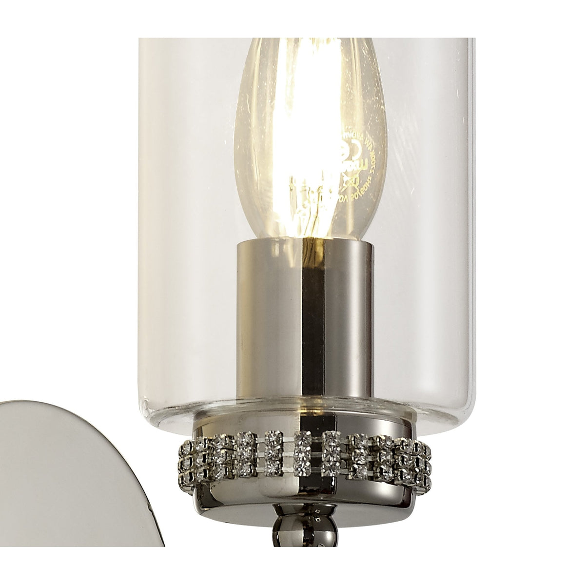 Dunstone Switched Single Arm Wall Light in Polished Nickel