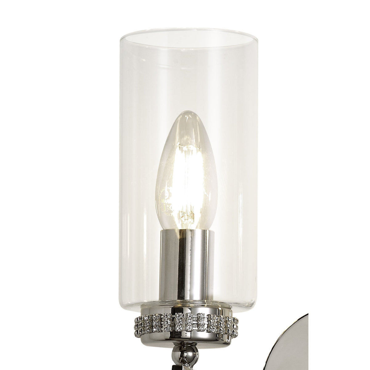 Dunstone Switched Twin Arm Wall Light in Polished Nickel