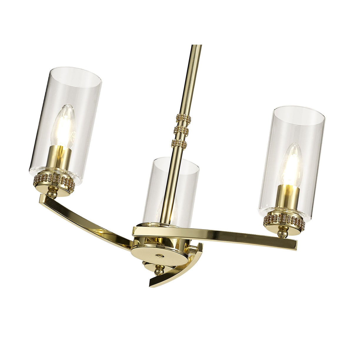 Dunstone 3 Arm Pendant or Semi Flush in Polished Gold