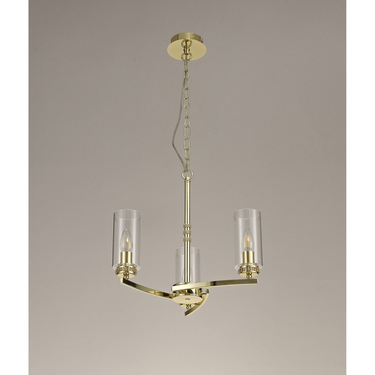 Dunstone 3 Arm Pendant or Semi Flush in Polished Gold