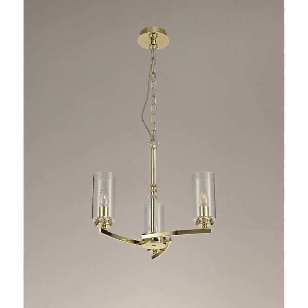 Dunstone 3 Arm Pendant or Semi Flush in Polished Gold