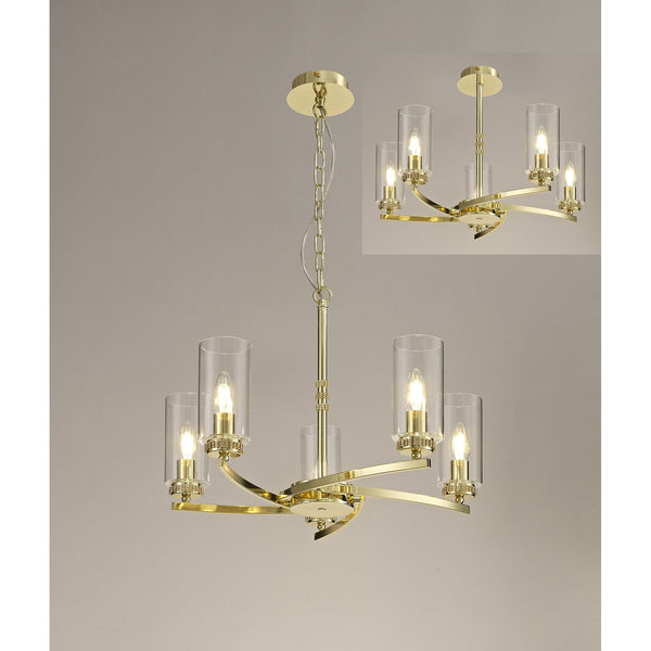 Dunstone 5 Arm Pendant or Semi Flush in Polished Gold