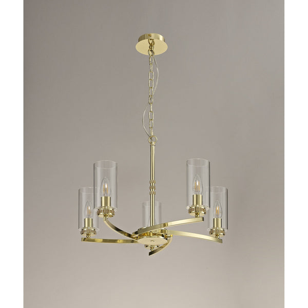 Dunstone 5 Arm Pendant or Semi Flush in Polished Gold