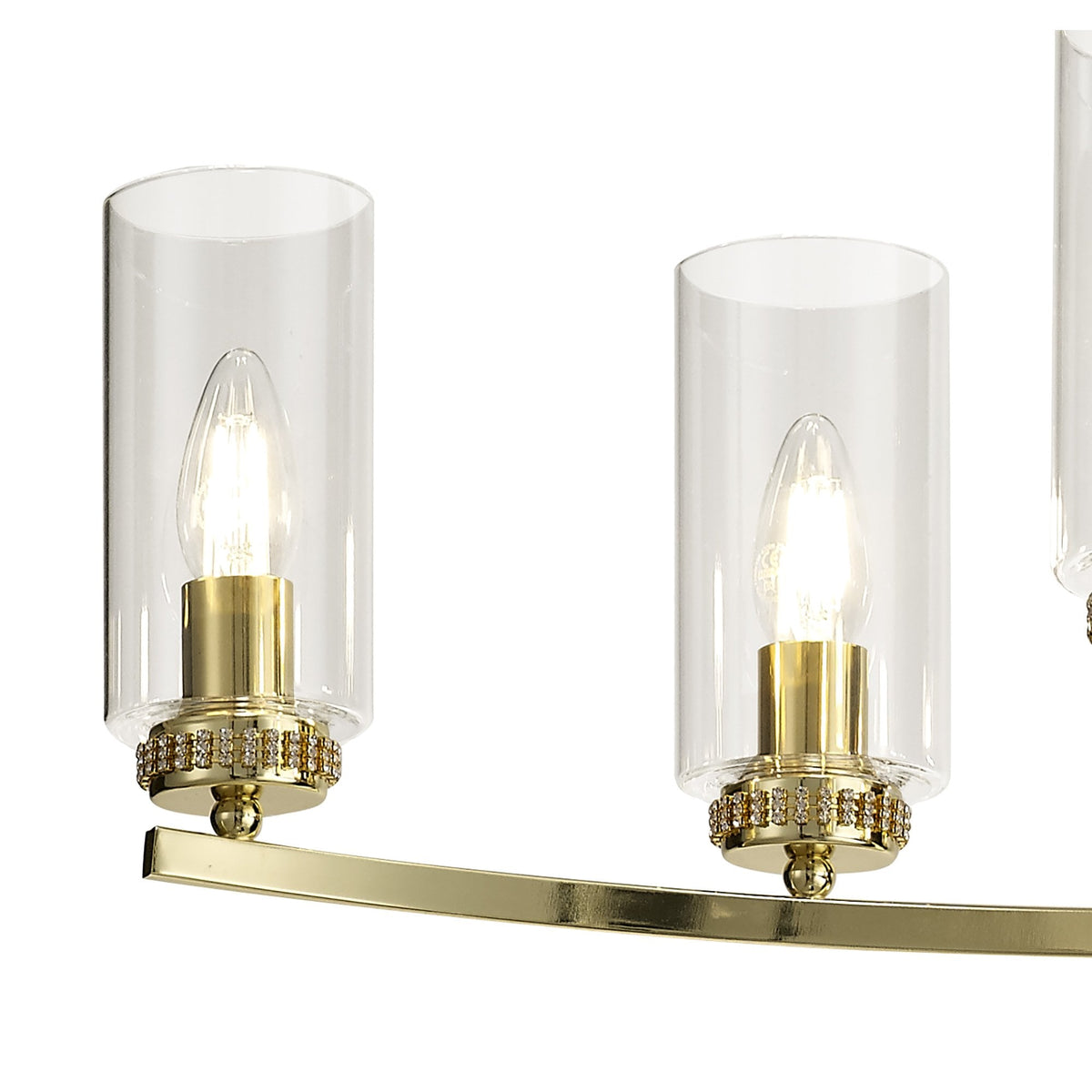 Dunstone 6 Arm Rectangular Pendant or Semi Flush in Polished Gold
