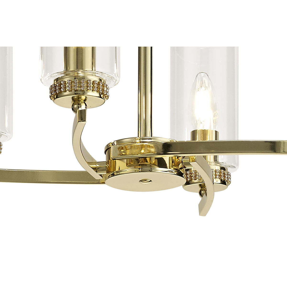 Dunstone 6 Arm Rectangular Pendant or Semi Flush in Polished Gold
