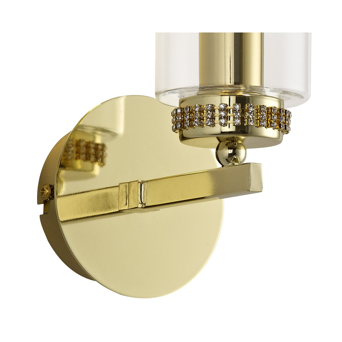 Dunstone Switched Single Arm Wall Light in Polished Gold