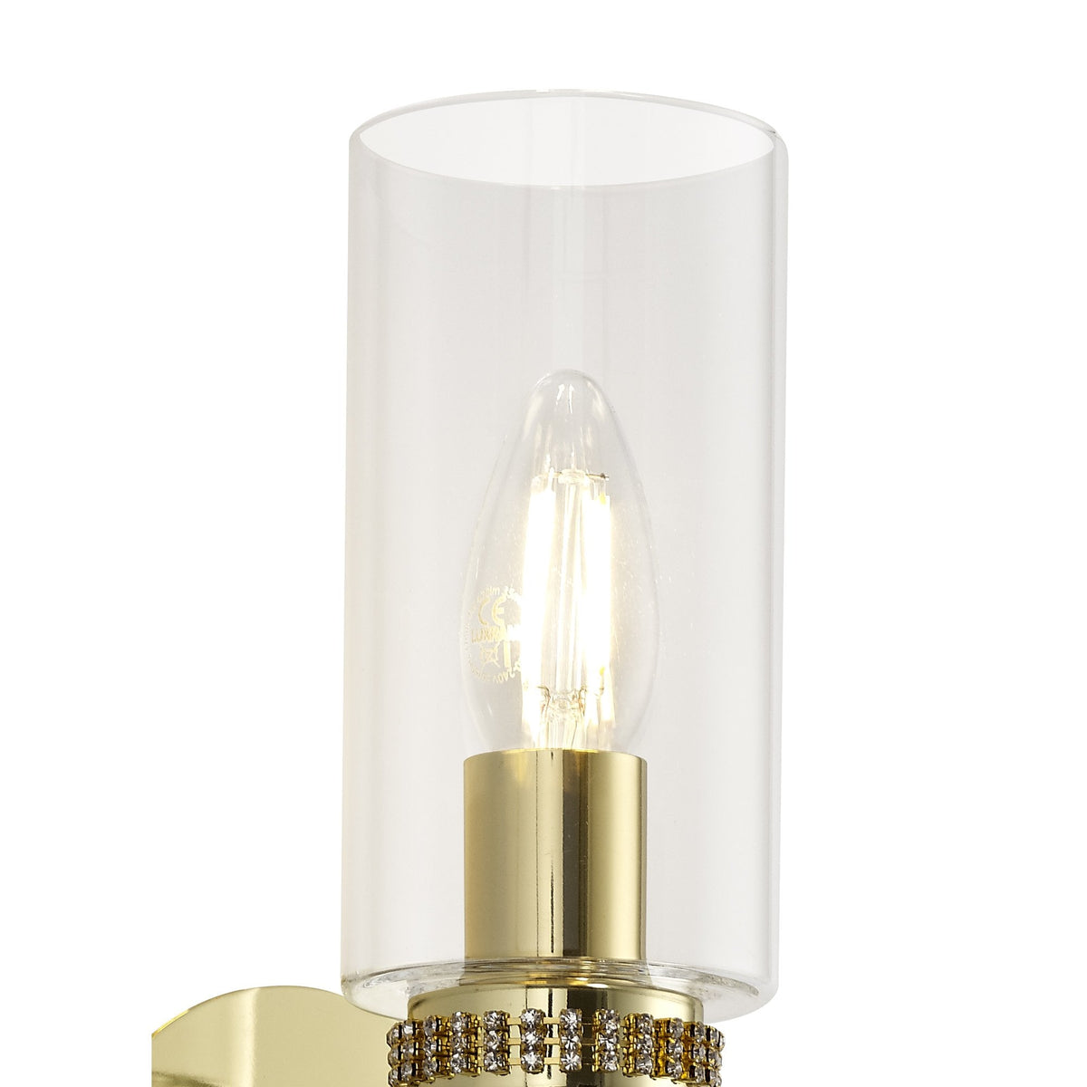 Dunstone Switched Single Arm Wall Light in Polished Gold