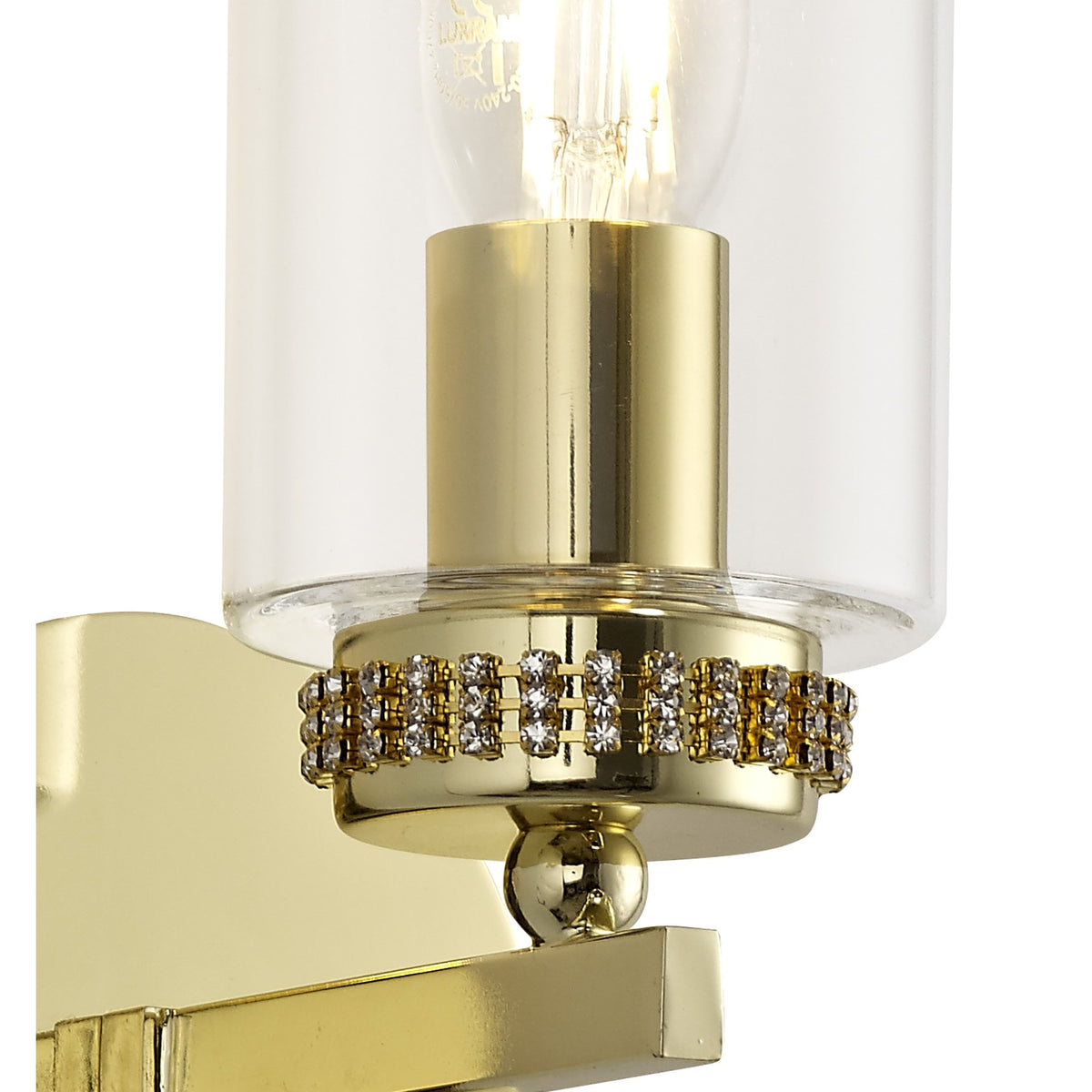 Dunstone Switched Single Arm Wall Light in Polished Gold