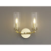 Dunstone Switched Twin Arm Wall Light in Polished Gold
