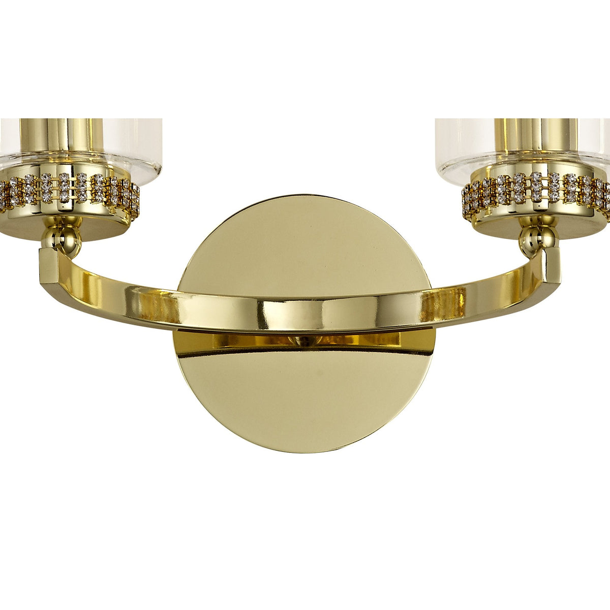 Dunstone Switched Twin Arm Wall Light in Polished Gold