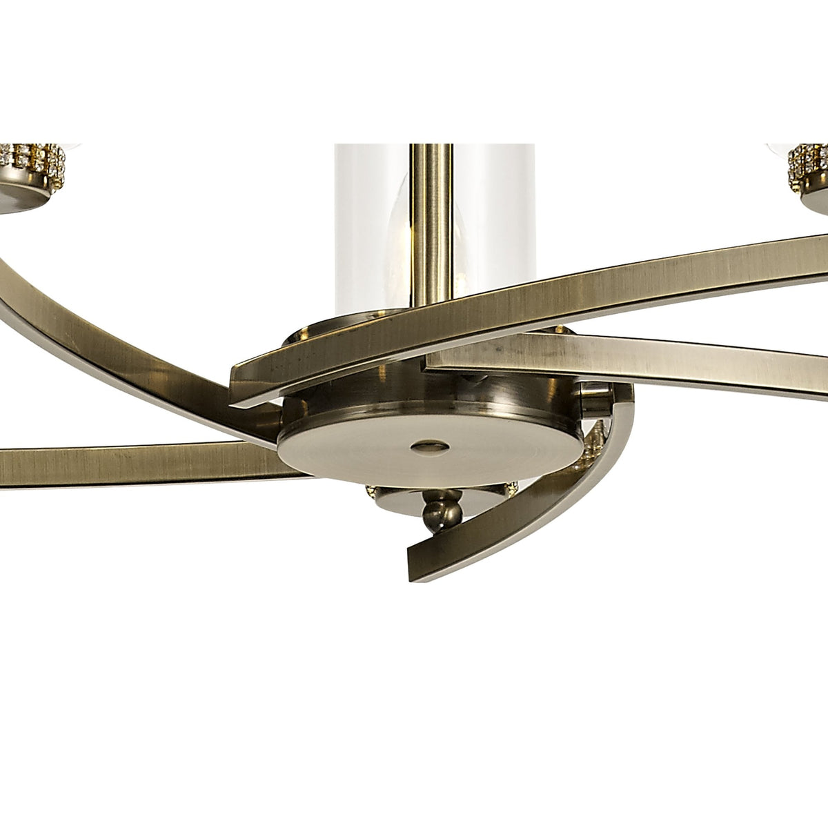 Dunstone 5 Arm Pendant or Semi Flush in Antique Brass