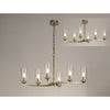Dunstone 6 Arm Rectangular Pendant or Semi Flush in Antique Brass
