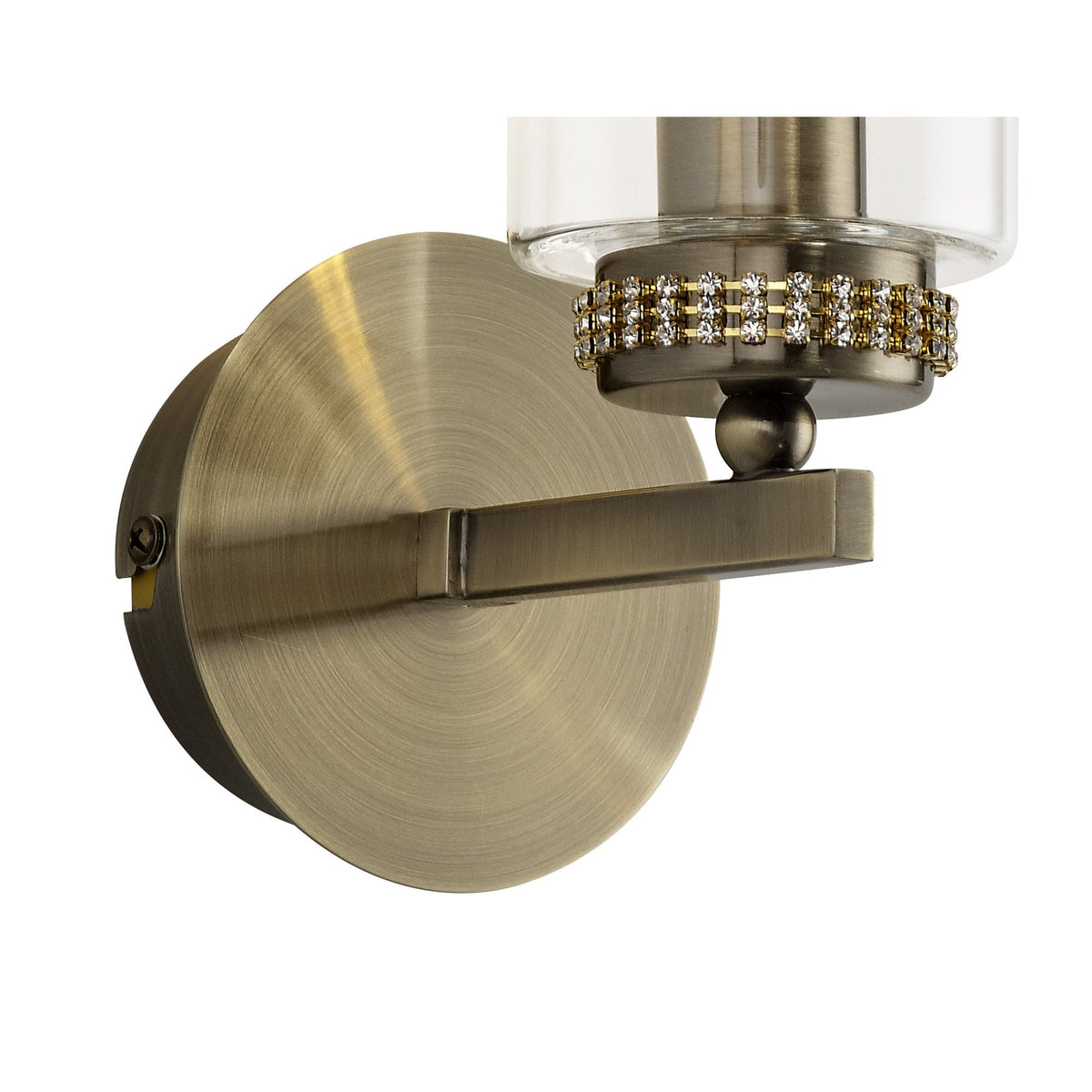 Dunstone Switched Single Arm Wall Light in Antique Brass