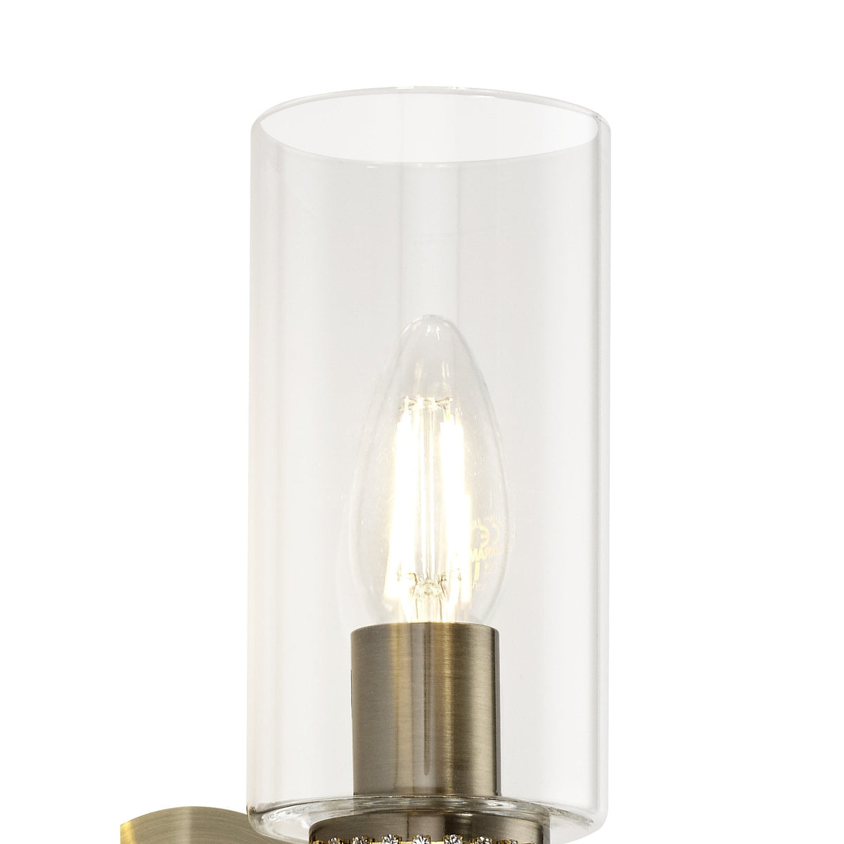 Dunstone Switched Single Arm Wall Light in Antique Brass