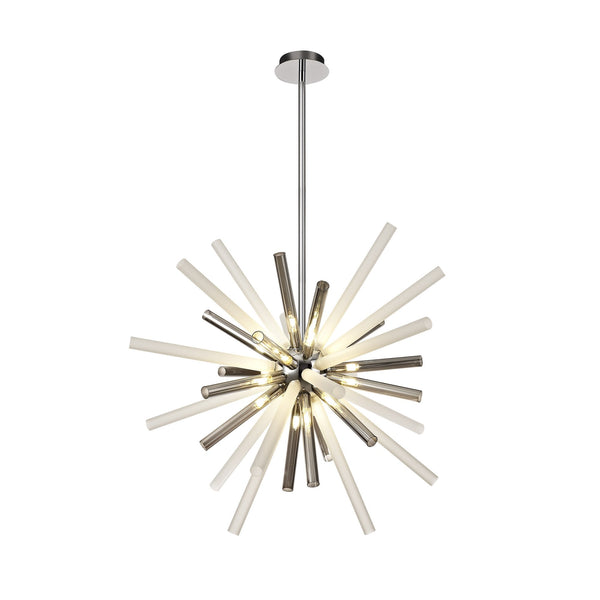 Frithelstock 16 Light Polished Chrome Pendant with Smoked & Frosted Glass