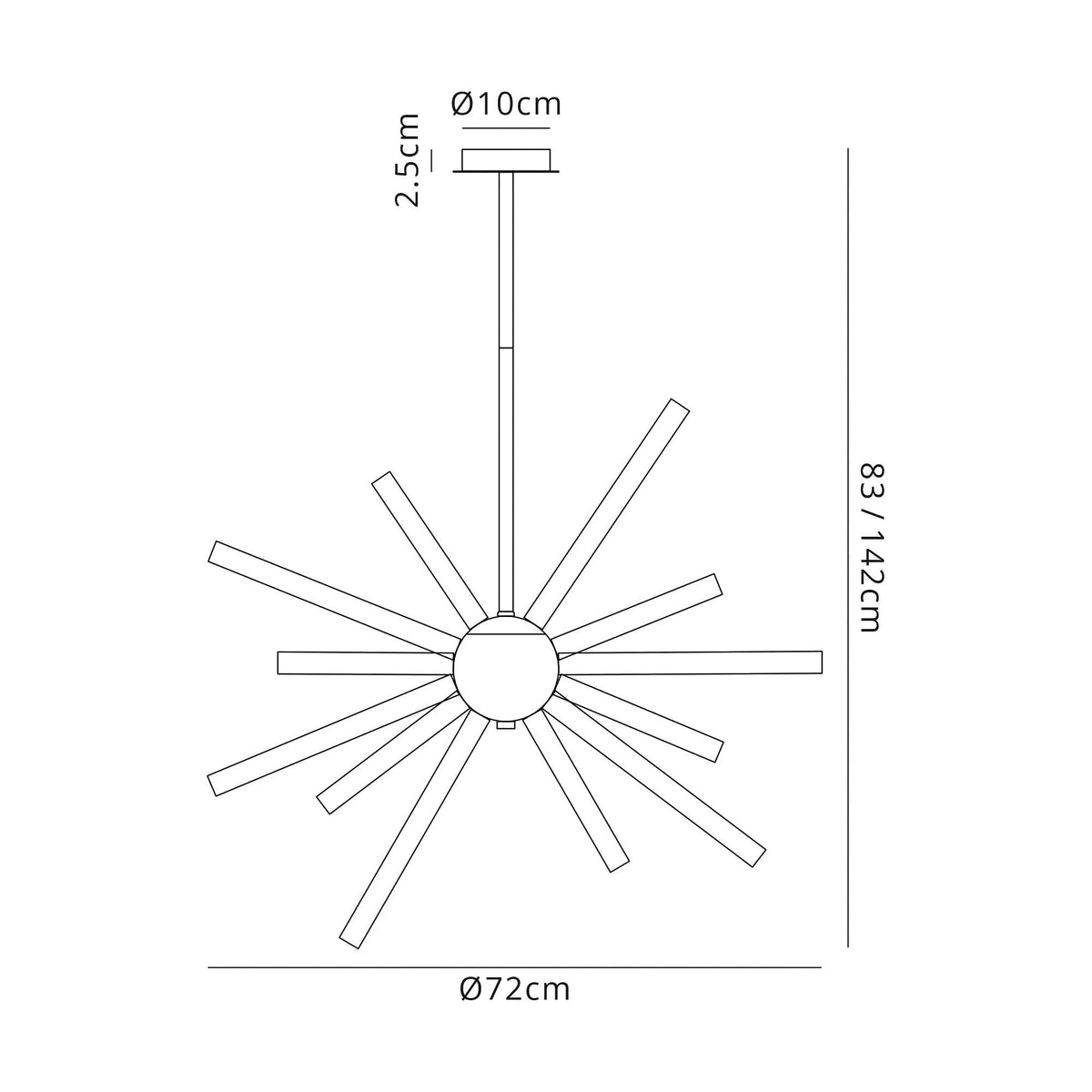 Frithelstock 16 Light Polished Chrome Pendant with Smoked & Frosted Glass