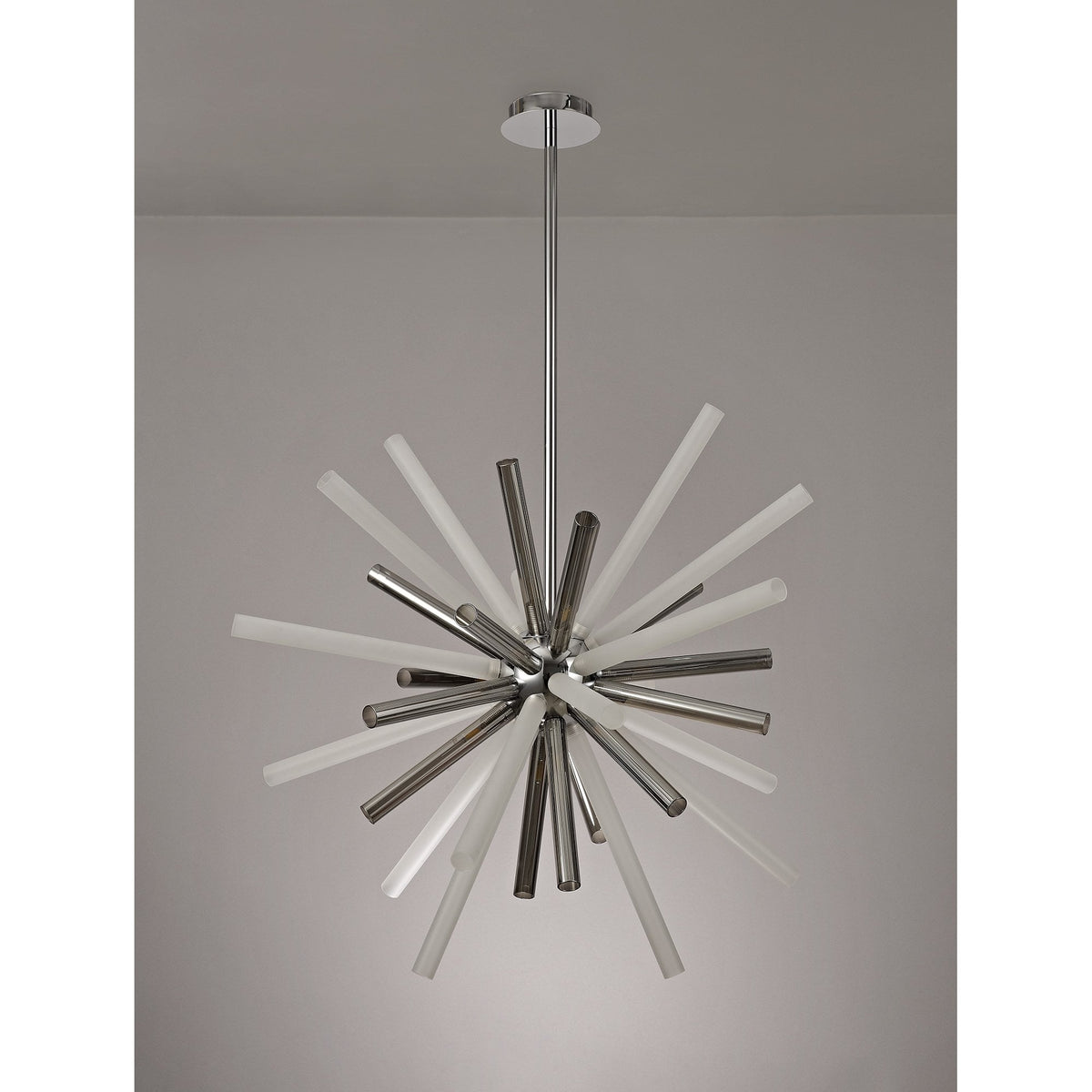 Frithelstock 16 Light Polished Chrome Pendant with Smoked & Frosted Glass