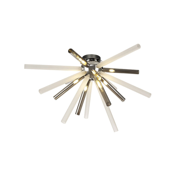 Frithelstock Semi-Flush Ceiling Light in Polished Chrome with Smoked & Frosted Glass