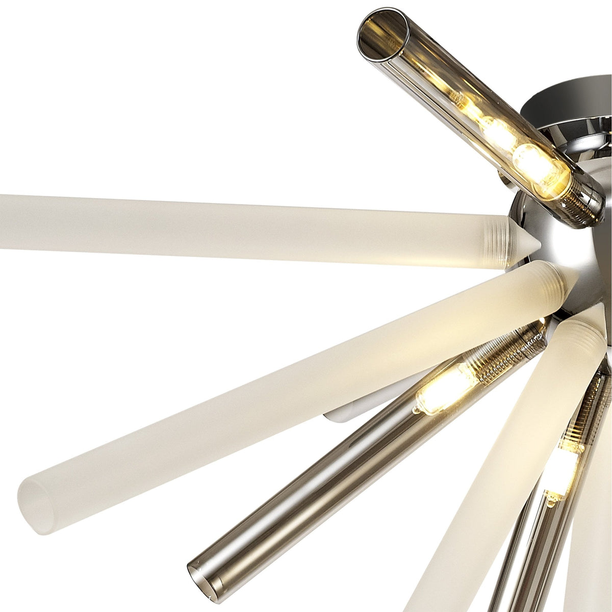 Frithelstock Semi-Flush Ceiling Light in Polished Chrome with Smoked & Frosted Glass