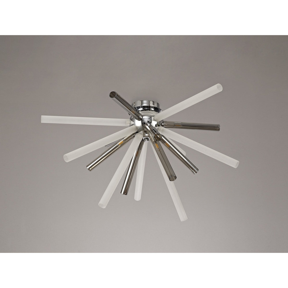 Frithelstock Semi-Flush Ceiling Light in Polished Chrome with Smoked & Frosted Glass