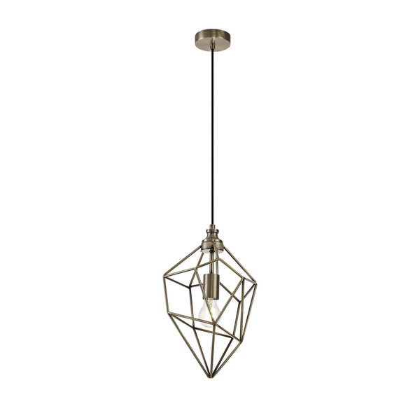 Dunterton Medium E27 Pendant in Antique Brass