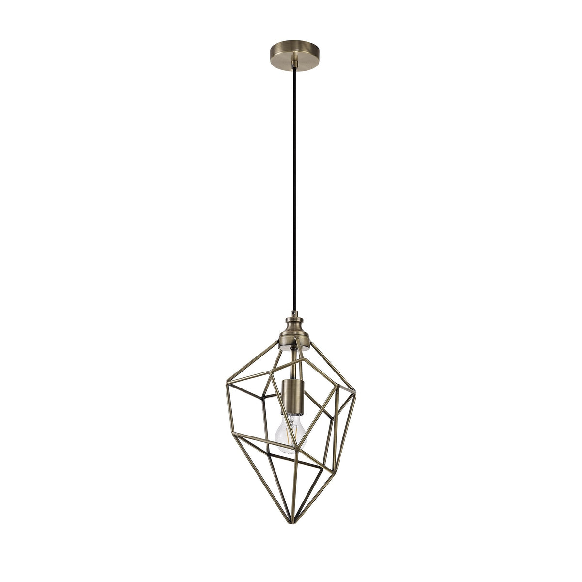 Dunterton Medium E27 Pendant in Antique Brass