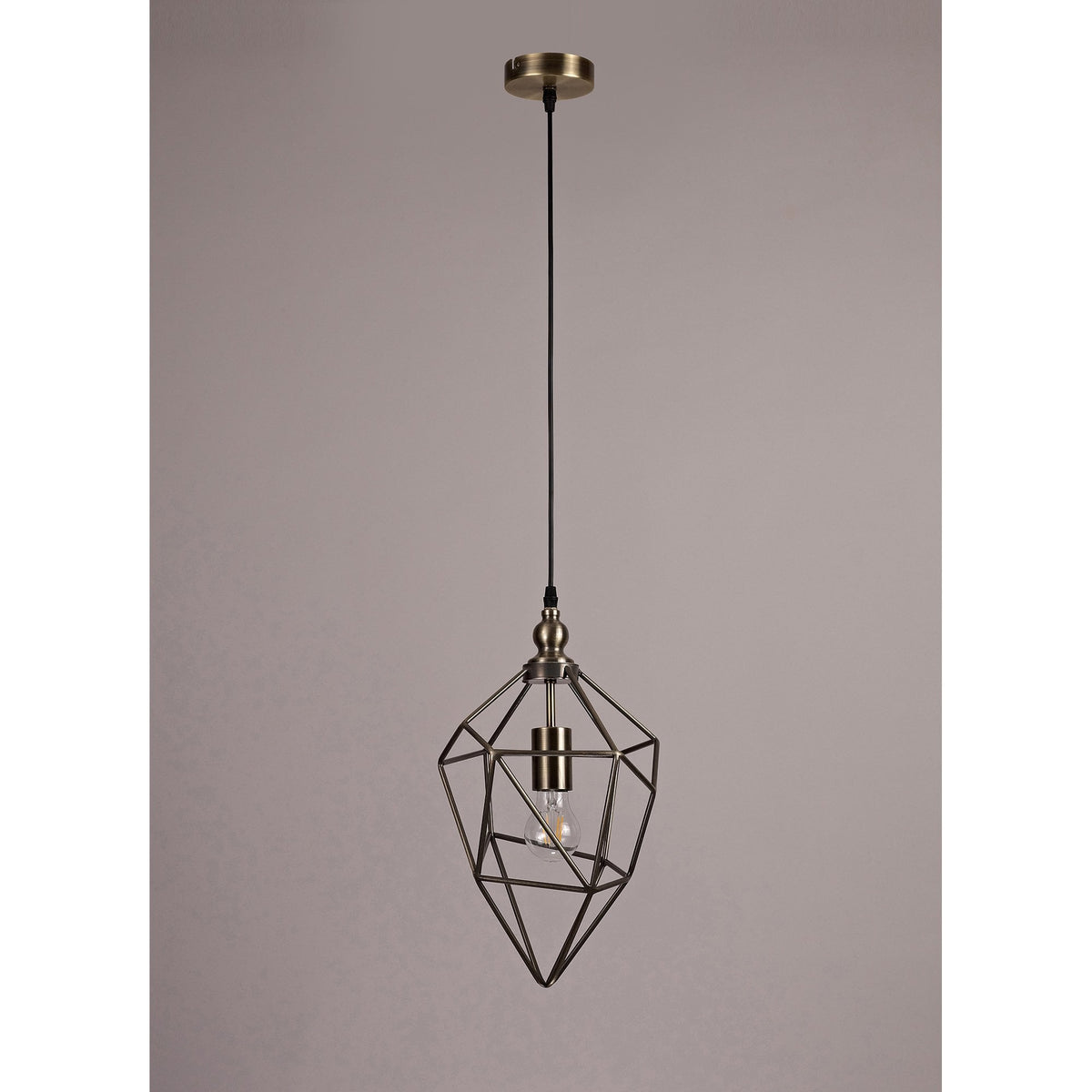 Dunterton Medium E27 Pendant in Antique Brass
