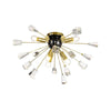 Magna 6 Light Brushed Gold, Gloss Black & Crystal Sputnik Ceiling Light