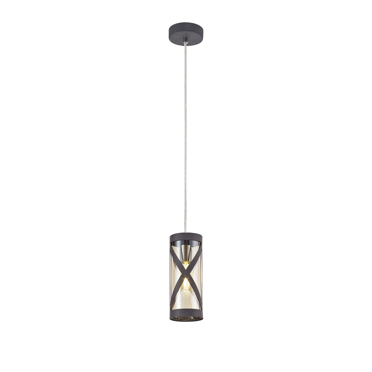 Harberton Single Pendant in Matt Grey