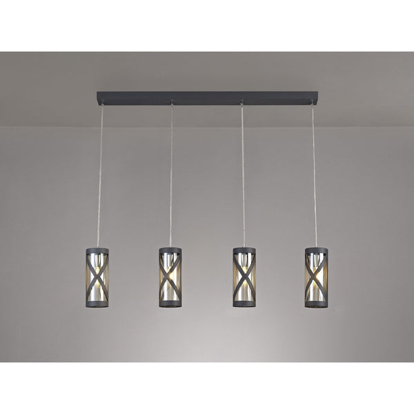 Harberton Four Light Pendant in Matt Grey