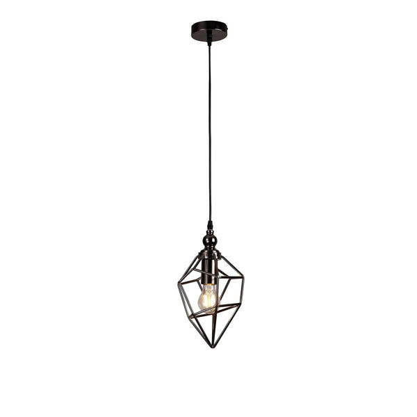 Dunterton Small E27 Pendant in Black Nickel