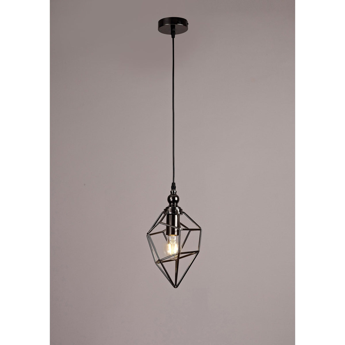 Dunterton Small E27 Pendant in Black Nickel