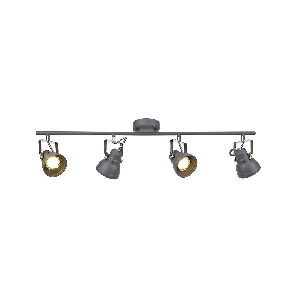 Taddiport Adjustable Linear Bar GU10 Spotlight in Matt Grey & Polished Chrome
