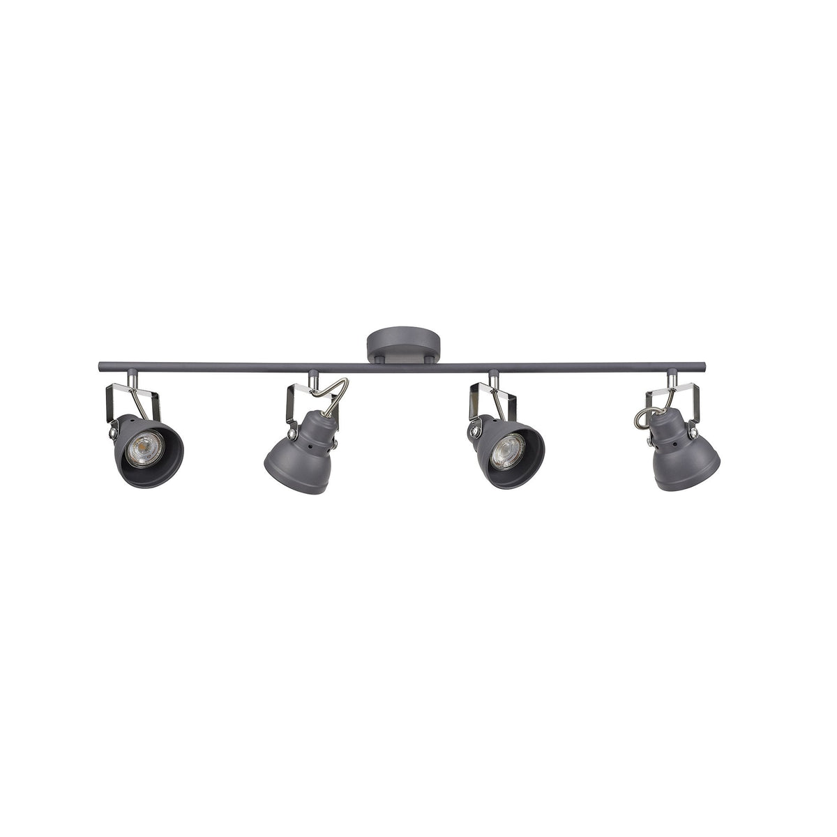 Taddiport Adjustable Linear Bar GU10 Spotlight in Matt Grey & Polished Chrome