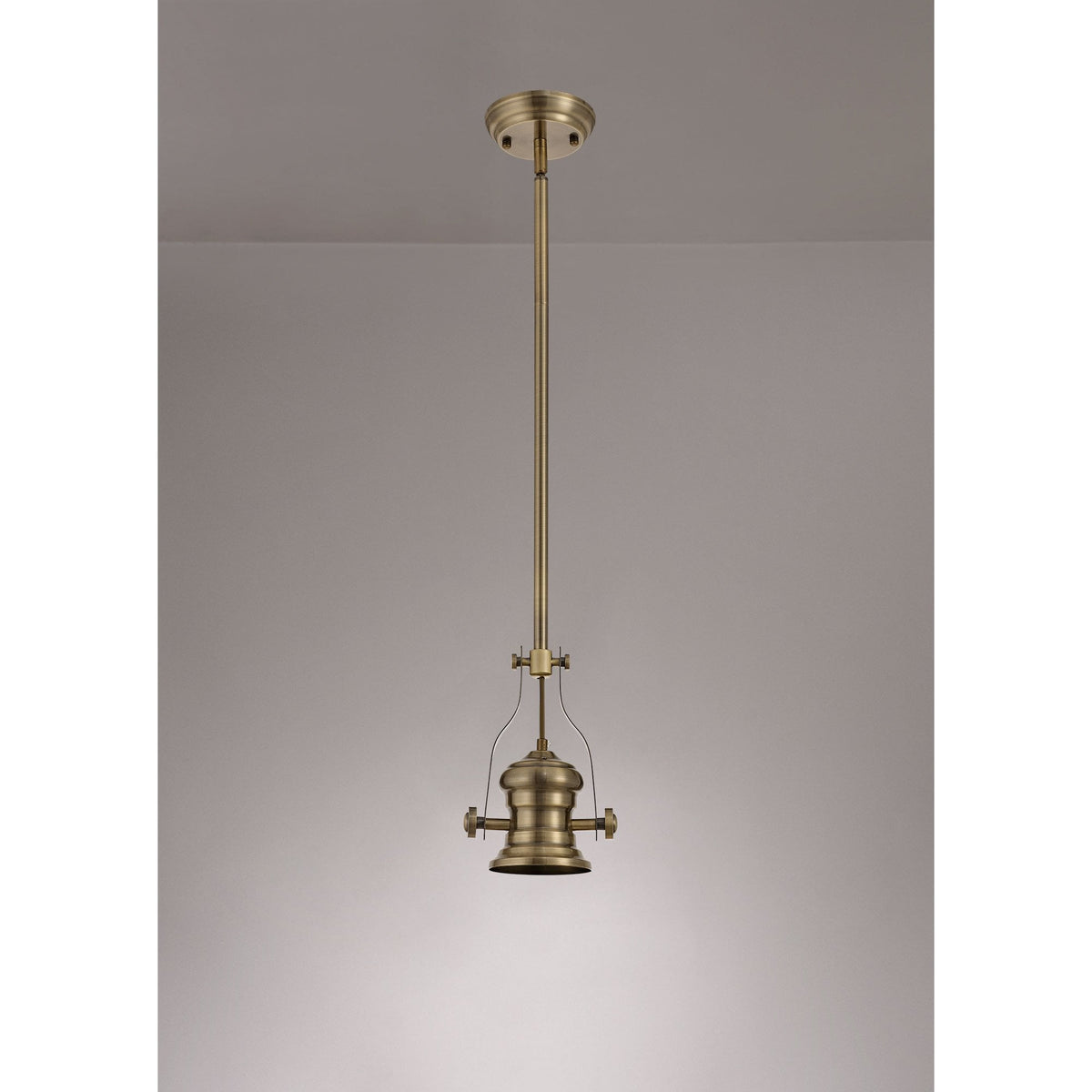 Fremington E27 Frame Pendant in Antique Brass