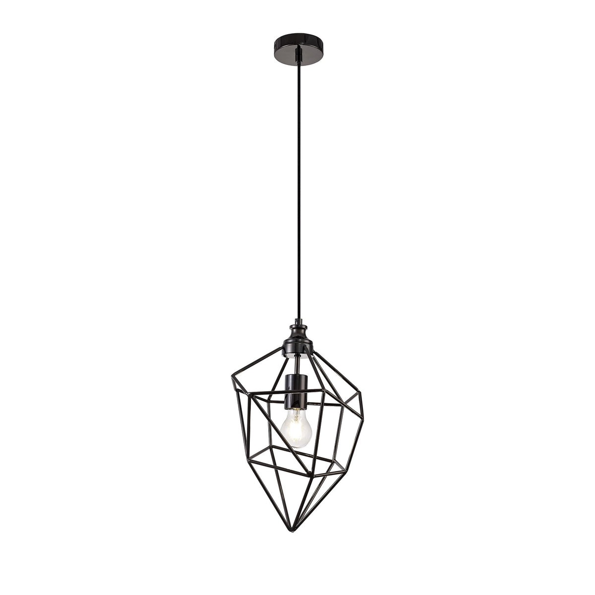 Dunterton Medium E27 Pendant in Black Nickel